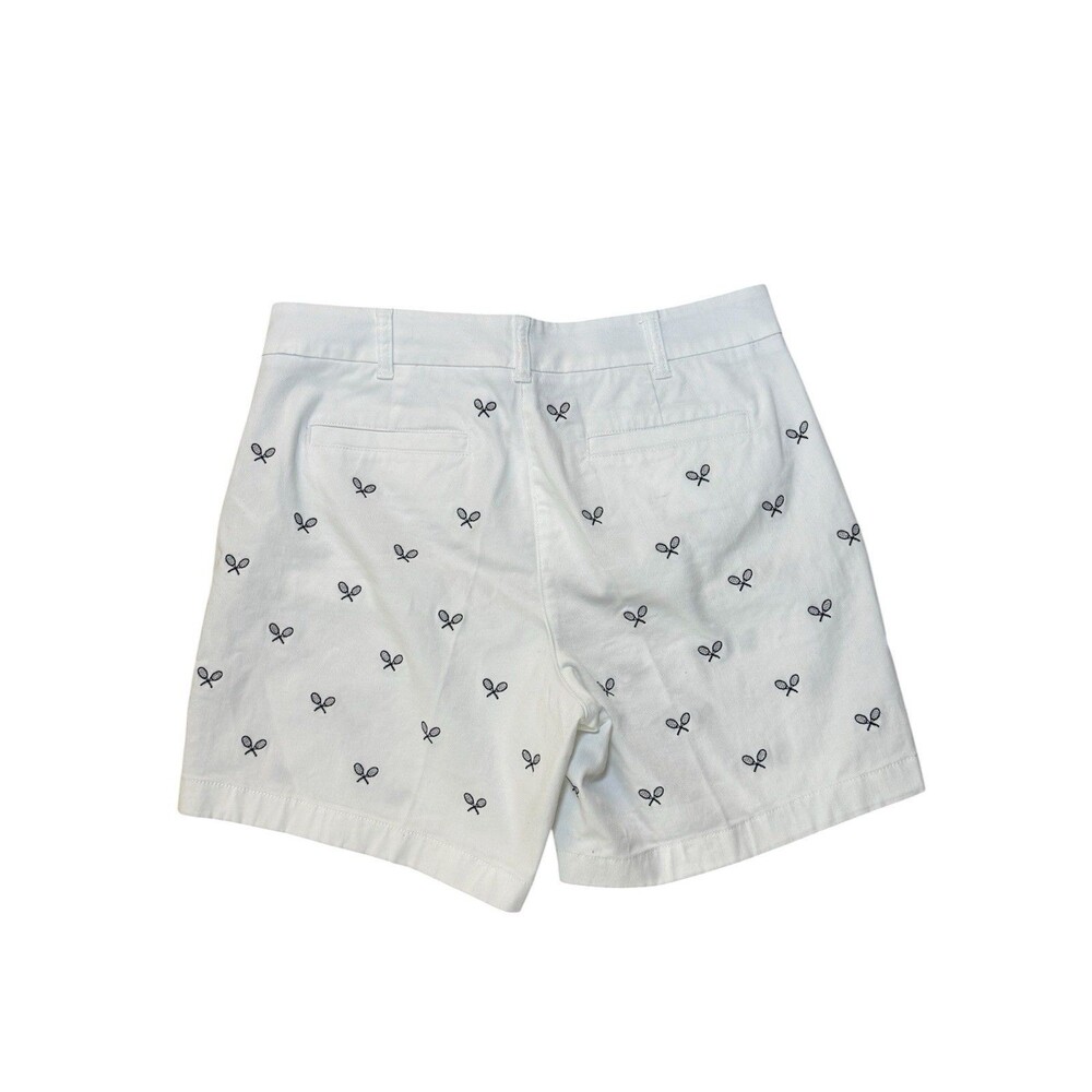 J. Crew White Embroidered Chino Shorts WOMEN'S SZ 10 Tennis Preppy Country Club - Picture 2 of 11